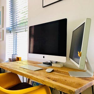 Återvunnet matbord med svarta hårnålar, valfria storlekar + färger, handgjort i London bild 10