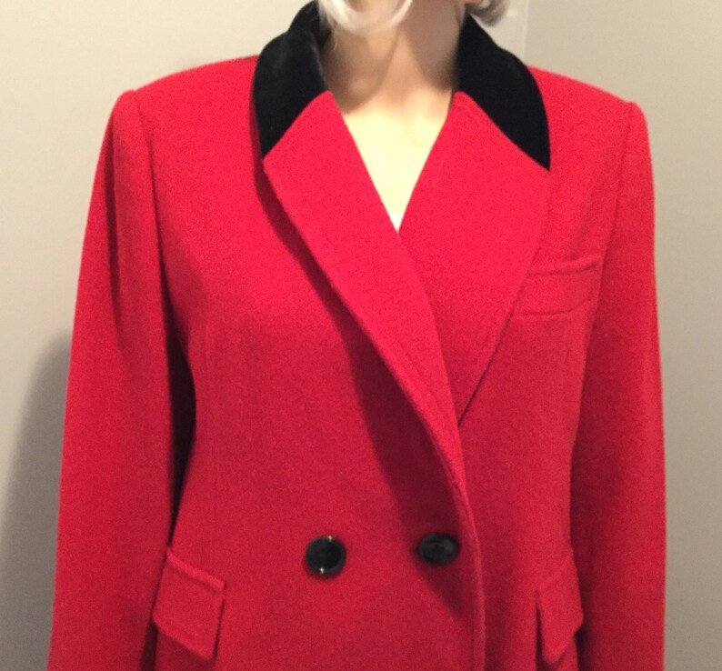 red winter dress coat