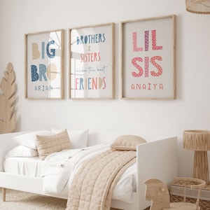 Brother and Sister Make Best Friends Prints, Sibling Prints, Shared Bedroom, Big Sis Lil Bro, Big Bro Lil Sis, Girls Bedroom, Boys Bedroom