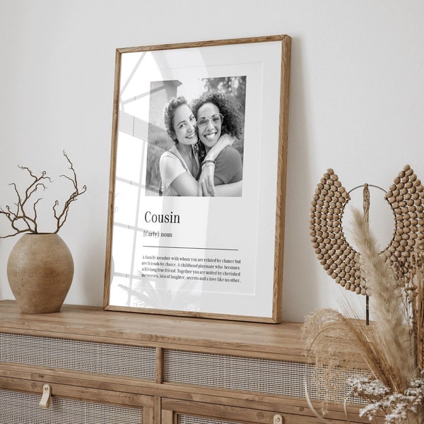 Personalised Cousin Definition Print, | Cousin Definition | Personalised Gift for Cousin | Gift for Cousin | Custom Photo Gift  | Digital