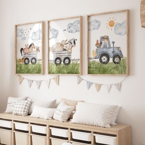 Bauernhof Kinderzimmer Drucke, Bauernhof Tiere Dekor, Kinder Drucke, Kinderzimmer Drucke, Bauernhof Kinderzimmer, Bauernhof Tiere Druck, Bauernjunge, Bauernhof Kunst, Wandset