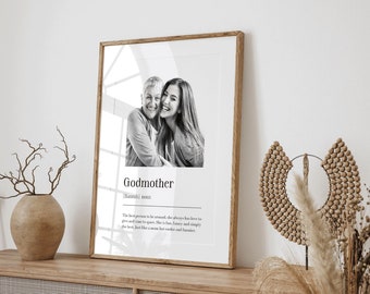 Personalised Godmother Print | Godmother Definition | Personalised Gift for Godmother | Birthday Gift | Photo Gift | Mother's Day Gift