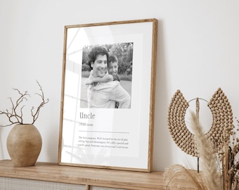 Personalised Uncle Definition Print: Custom Sentimental Photo Gift