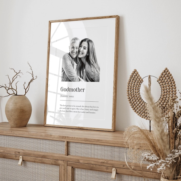 Personalised Godmother Print | Godmother Definition | Personalised Gift for Godmother | Birthday Gift | Photo Gift | Mother's Day Gift