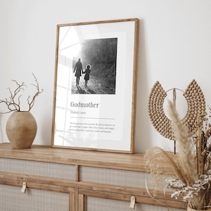 Personalised Godmother Print | Godmother Definition | Personalised Gift for Godmother | Birthday Gift | Photo Gift | Mother&#39;s Day Gift