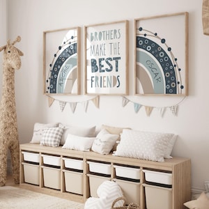 Brothers Make the Best Friends Prints, Sibling Prints, Geteiltes Schlafzimmer, Kindernamen Print, Spielzimmer, Brüder Schlafzimmer, Jungen Schlafzimmer, Kinderzimmer