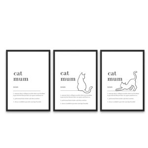 Cat Mum Definition Print: Gift for Cat Lovers