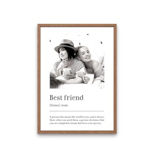 Personalised Best Friend Print | Best Friend Definition Print | Personalised Gift for Best Friend | Gift for Her Birthday | Gift Photo Gift