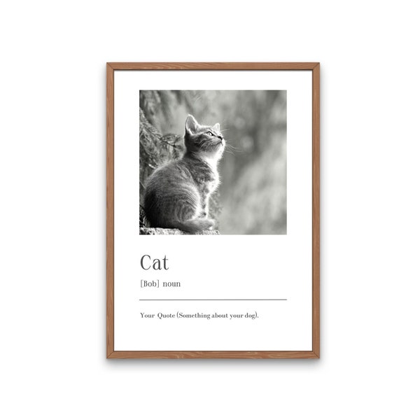 Impressions de chat personnalisées, impression de définition de chat personnalisée, affiche numérique, affiche personnalisée pour animaux de compagnie, définition de chat, portrait d’animal de compagnie personnalisé,
