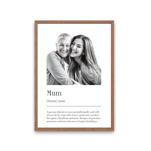 Personalised Mum Print | Mum Definition | Personalised Gift for Mother | Mummy Birthday Gift | Photo Gift | Mother&#39;s Day Gift