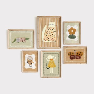 Mix & Match Animals Prints, Kids Prints, Nursery Prints, Retro Animals Print, Animals Portrait, Kids Room Wall Art, Safari Animal Prints