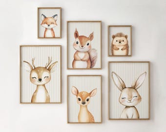 Woodland Animal Nursery Prints: Mix & Match Kids Room Decor, Forest Animals, Playroom Wall Art