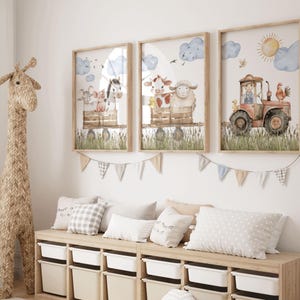 Farm Nursery Prints, Farm Yard, Animals Decor, Kids Prints, Nursery Prints, Farm Nursery, Farm Animals Print, Farmer Boy, Farm Art, Wall Set