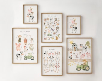 Farm Animals Nursery Prints: Mix & Match Kids Decor