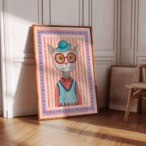 Funny Cat Picture, Nursery Wall Art, Wall Poster, Wall Decor, Cat Lover Gift, Poster, Cute Cat Print, Kids Room Wall Decor, Gift Idea