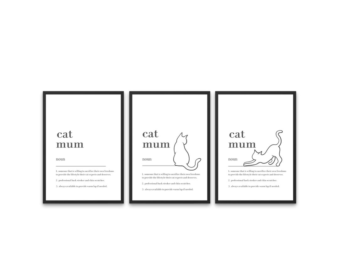 Cat Mum Definition Print, Gift Idea for Cat Mum/parents, Cat Loving