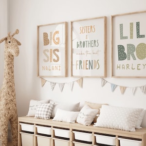 Brother and Sister Make Best Friends Prints, Sibling Prints, Shared Bedroom, Big Sis Lil Bro, Big Bro Lil Sis, Girls Bedroom, Boys Bedroom