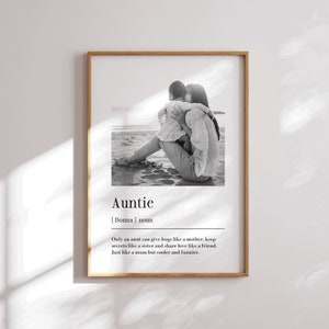 Personalised Auntie Print | Auntie Definition | Personalised Gift for Auntie | Gift for Aunt | Birthday Gift | Photo Gift Mother&#39;s Day Gift
