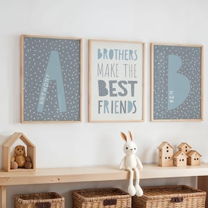 Brothers Make the Best Friends Prints, Sibling Prints, Shared Bedroom, Kids Name print, Playroom, Brothers Bedroom, Boys Bedroom, Nursery