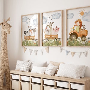 Farm Nursery Prints, Farm Yard, Animals Decor, Kids Prints, Nursery Prints, Farm Nursery, Farm Animals, Farmer Girl, Farm Art, Wall Set