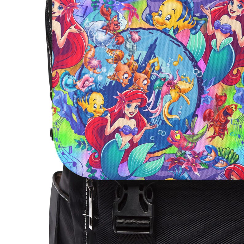 Mochila da Pequena Sereia Ariel, Mochila Disney, Mochila Escolar, Mochila Disney, Mochila Infantil, Mochila de Viagem, Acessórios para Viagem à Disney imagem 4