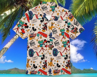 Mickey Retro Hawaiian Shirt Unisex, Button-Down, Luau Beach Party, Summer Vacation Cruise Wear Disney Outfit Mens Disney Shirt