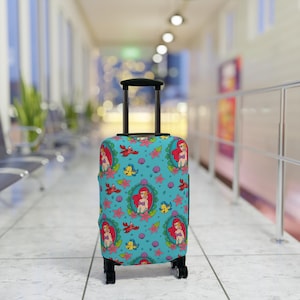 Disney Luggage Cover, Little Mermaid Suitcase Protector, Travel Accessories, Gift for Disney Fans, Travel Gear, Ariel