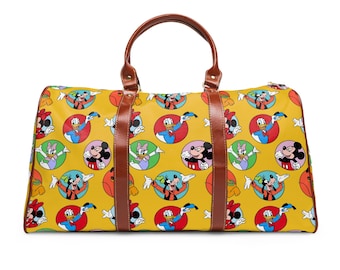 Mickey and Friends Duffle Bag, Waterproof Travel Bag, Overnight Bag, Weekend Bag, Disney Luggage, Weekender, Holiday Travel, Disney Gift
