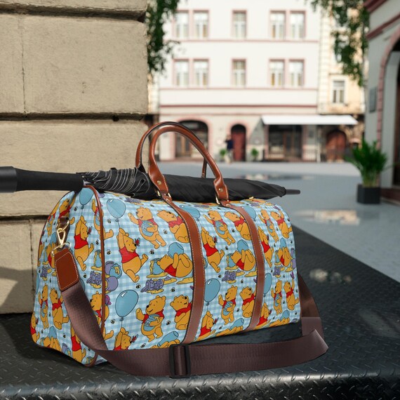 Vintage Winnie the Pooh Duffle Bag Blue Nylon Disney Travel Gym Weekend Tote Winnie the Pooh Travel Bag | Pooh Bear Duffel Bag | Disney  main image 2