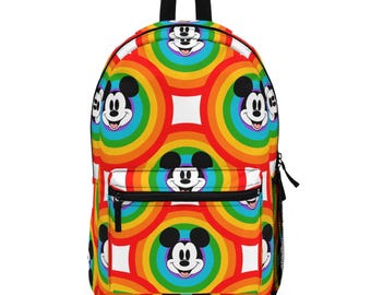 Mochila Mickey Arcoíris, Mochila Disney, Mochila para la Vuelta al Cole, Mochila Disney, Mochila Infantil, Bolsa de Viaje, Accesorios para Viajes Disney
