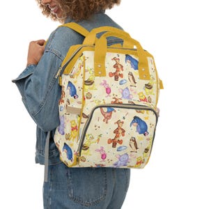 Winnie the Pooh Diaper Bag Backpack | Disney Baby Travel Bag | Mickey Mom Bag | Diaper Backpack for Disney Trips | Mickey Nursery Gift