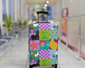 Disney Luggage Cover, Little Mermaid Ariel Suitcase Protector, Travel Accessories, Gift for Disney Fans, Travel Gear, Ursula Prince Eric