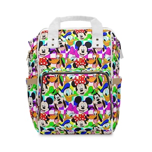 Mickey and Friends Diaper Bag Backpack | Disney Baby Travel Bag | Mickey Mom Bag | Diaper Backpack for Disney Trips | Mickey Nursery Gift