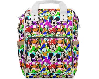 Mickey and Friends Diaper Bag Backpack | Disney Baby Travel Bag | Mickey Mom Bag | Diaper Backpack for Disney Trips | Mickey Nursery Gift