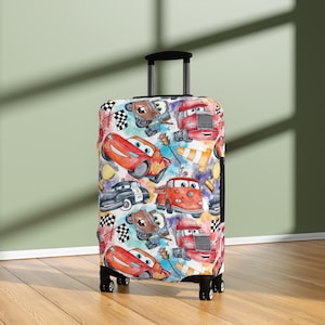 Disney Luggage Cover, Cars Lightning McQueen Suitcase Protector, Travel Accessories, Gift for Disney Fans, Travel Gear