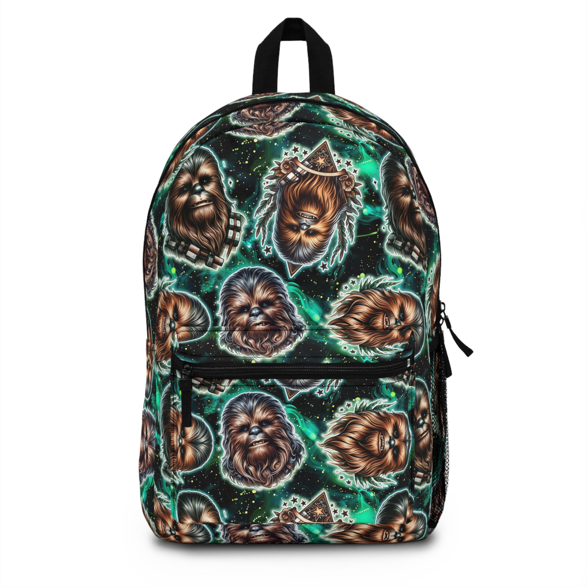 chewbacca loungefly mini backpack Cosplay The front zipped pocket includes a gold metallic applique of Black Krrsantans chest plate Loungefly Star Wars Chewbacca Figural