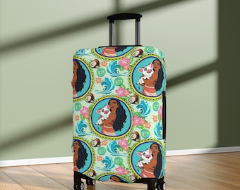 Funda de equipaje Disney, protector de maleta Moana, accesorios de viaje, regalo para fans de Disney, artículos de viaje, Moana Pua Maui