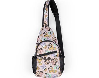 Mickey Minnie Sling Bag Daisy Chest Bag Disney Park Crossbody Mickey and Friends Purse Disney Park Day Travel Bag Festival Bag Purse Bag