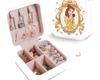 Caixa de joias da Bela, Caixa de joias da Disney, Estojo de joias da Disney, Caixa de joias de viagem, Presente de Natal, Presente para ela, Lembrancinhas