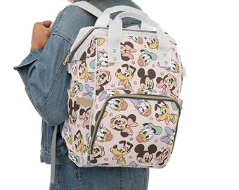 Plecak na pieluchy Mickey and Friends Disney, prezent dla nowego dziecka, torba dla niemowląt, prezent dla mamy, plecak podróżny, funkcjonalna torba na pieluchy do pokoju dziecięcego