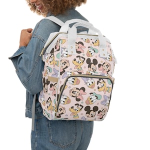 Mickey and Friends Diaper Bag Backpack | Disney Baby Travel Bag | Mickey Mom Bag | Diaper Backpack for Disney Trips | Mickey Nursery Gift