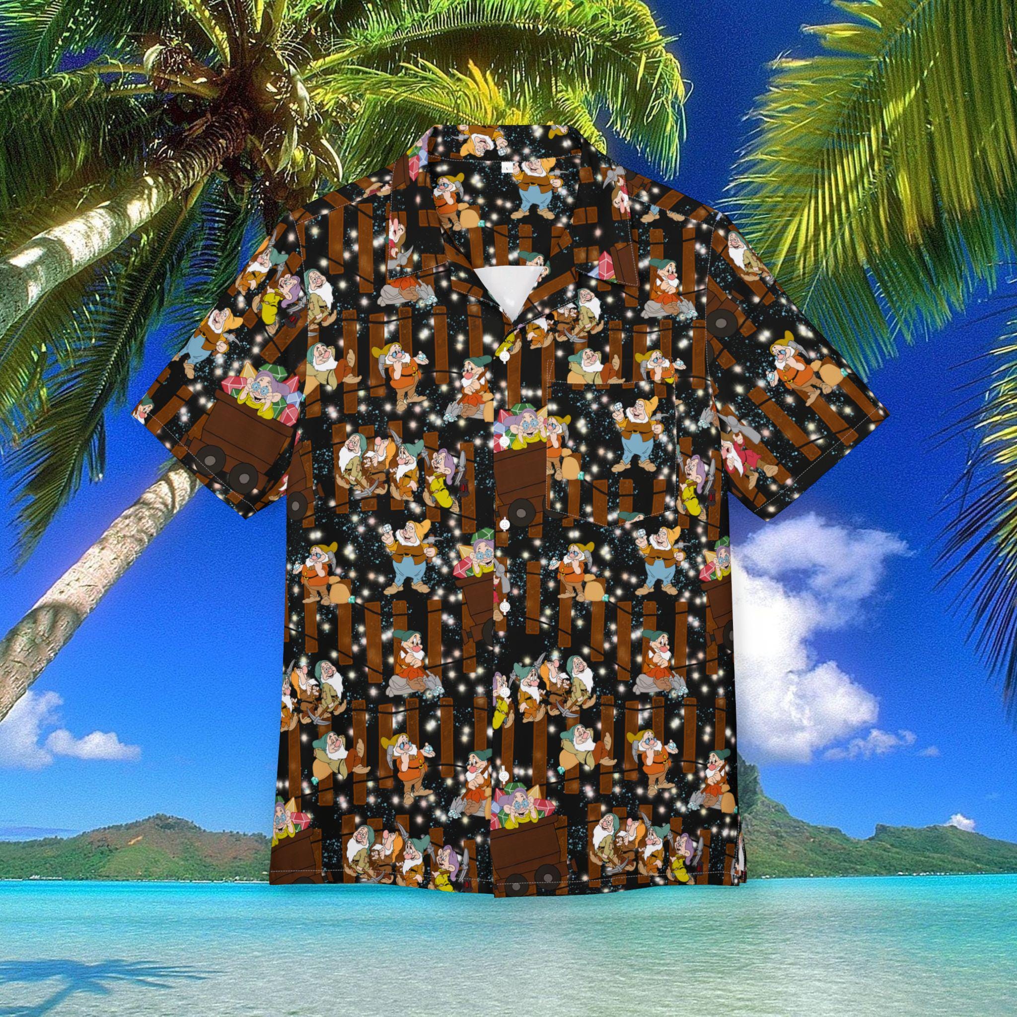 Seven Dwarves Hawaiian Shirt, Snow White Grumpy Dopey Hawaii Shirt