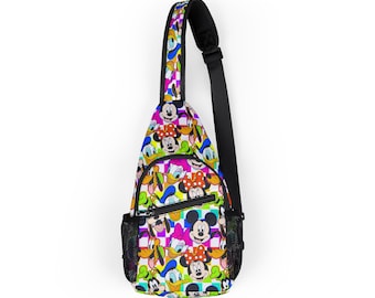Mickey en vrienden borsttas, disney schoudertas schoudertas, karakter schoudertas, themapark heuptas, leuke cartoon heuptas, kinderen