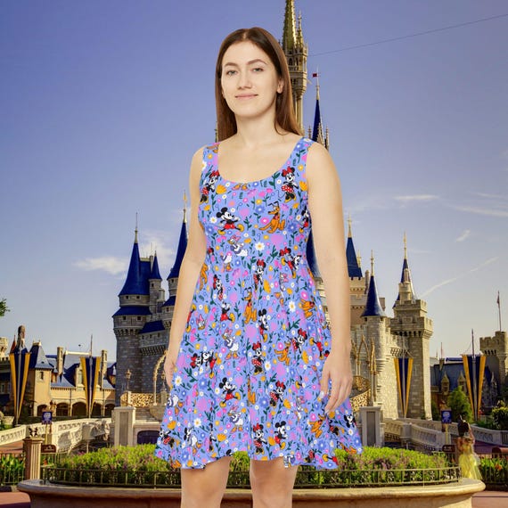 mickey skater dress Mickey Mouse Skater Dress, Disney Mouse Women Dress, Disneyland Trip Summer Dress, Gift for Her, Magic Kingdom Gift