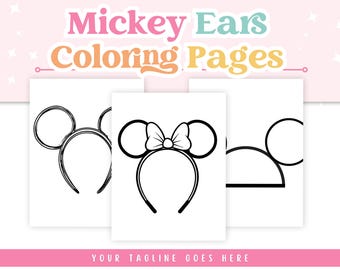 Mickey Ears Coloring Pages Printable DIY Mickey Ears Craft for Kids Disney Activity for Classroom Parties PDF Download Disney World Activity