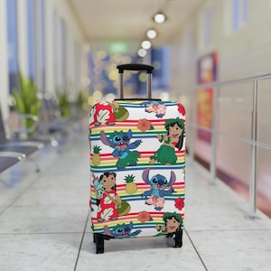 Valise Trolley Lilo & Stitch – Ohana Pour Toujours – Rose – Coque Rigide – Neuve