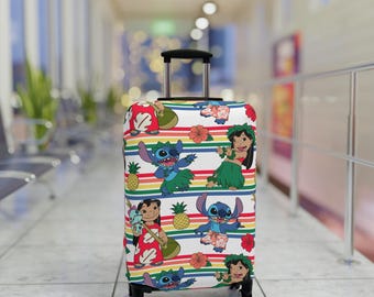 Funda de equipaje Disney, protector de maleta de Lilo y Stitch, accesorios de viaje, regalo para fans de Disney, artículos de viaje, Hawaii Stitch