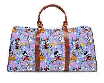 Minnie and Mickey Duffle Bag, Waterproof Travel Bag, Overnight Bag, Weekend Bag, Disney Luggage, Weekender, Holiday Travel, Disney Gift