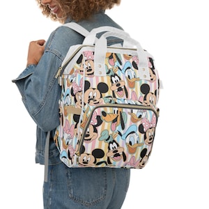 Mickey and Friends Diaper Bag Backpack | Disney Baby Travel Bag | Mickey Mom Bag | Diaper Backpack for Disney Trips | Mickey Nursery Gift