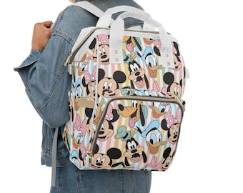 Mochila para pañales de Mickey y sus amigos / Bolsa de viaje para bebé Disney / Bolsa para mamá de Mickey / Mochila para pañales para viajes de Disney / Regalo para la guardería de Mickey